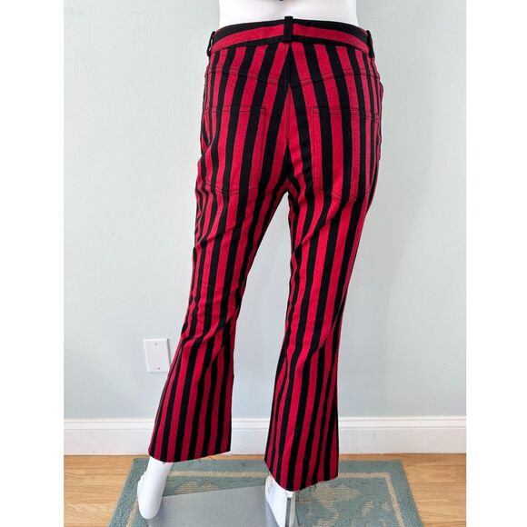 Marques ' Almeida Red and Black Striped Flared Pants size 8 Maximalist Style - Picture 3 of 11